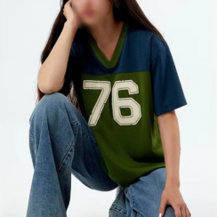 2 Pcs Fashion Breathable Women Plain Embroidered Stitched Mesh Basketball Jersey