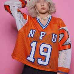 3 Pcs Full Sleeves Mesh Streetwear Oversized Rugby Jersey